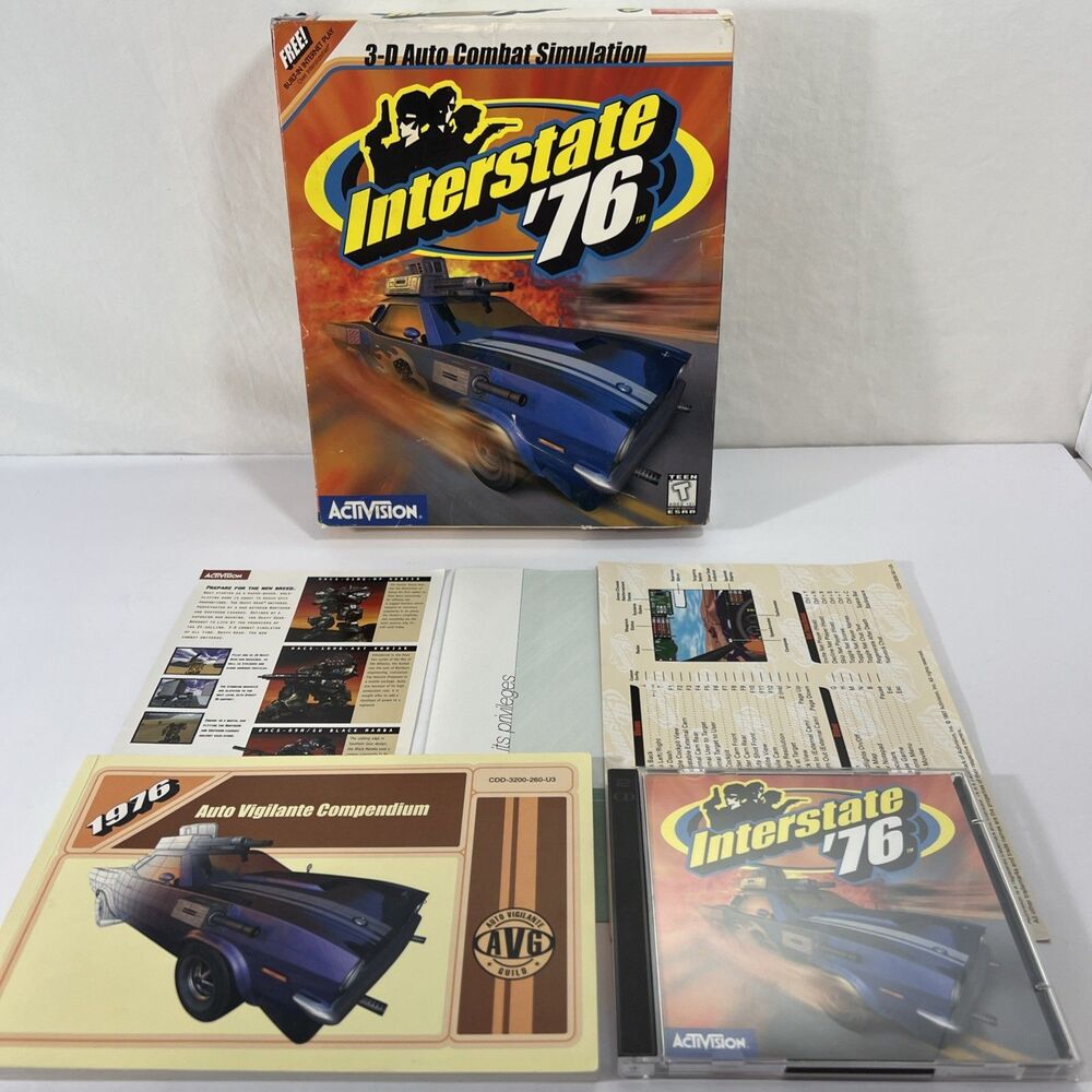 Interstate '76 - 76 - Activision - Two CD Set + Paperwork and Books - Windows
